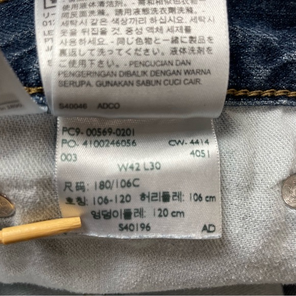 Levis 569 Mens Size 42x30 ( Actual 42x28) Loose Straight Leg Denim Dark Wash - Picture 12 of 14